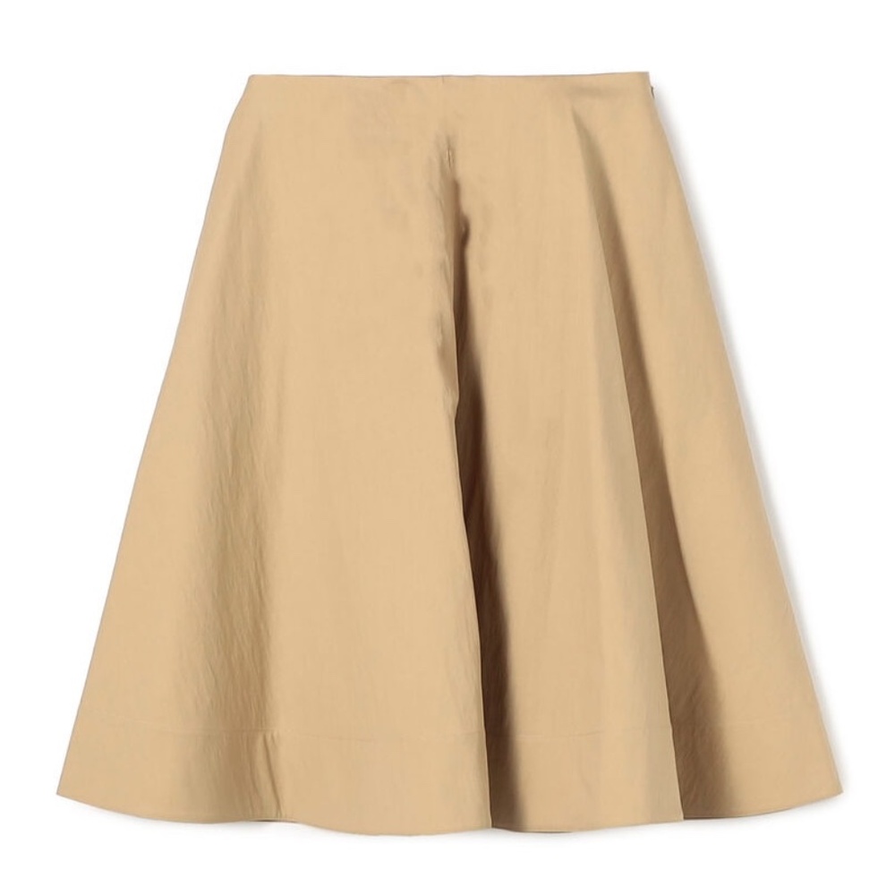 KHAITE Renta A-Line Twill Midi Skirt in Beige Size 10 - Picture 2 of 5